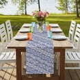 thumbnail image 4 of Table Runners 72 Inches Long Dress Scarves, Blue Floral Farmhouse Kitchen/Dining Table Runner, Coffee Tablerunners, Spring Flowers Pattern Plants Simple Vintage 14x72 Inch, 4 of 9