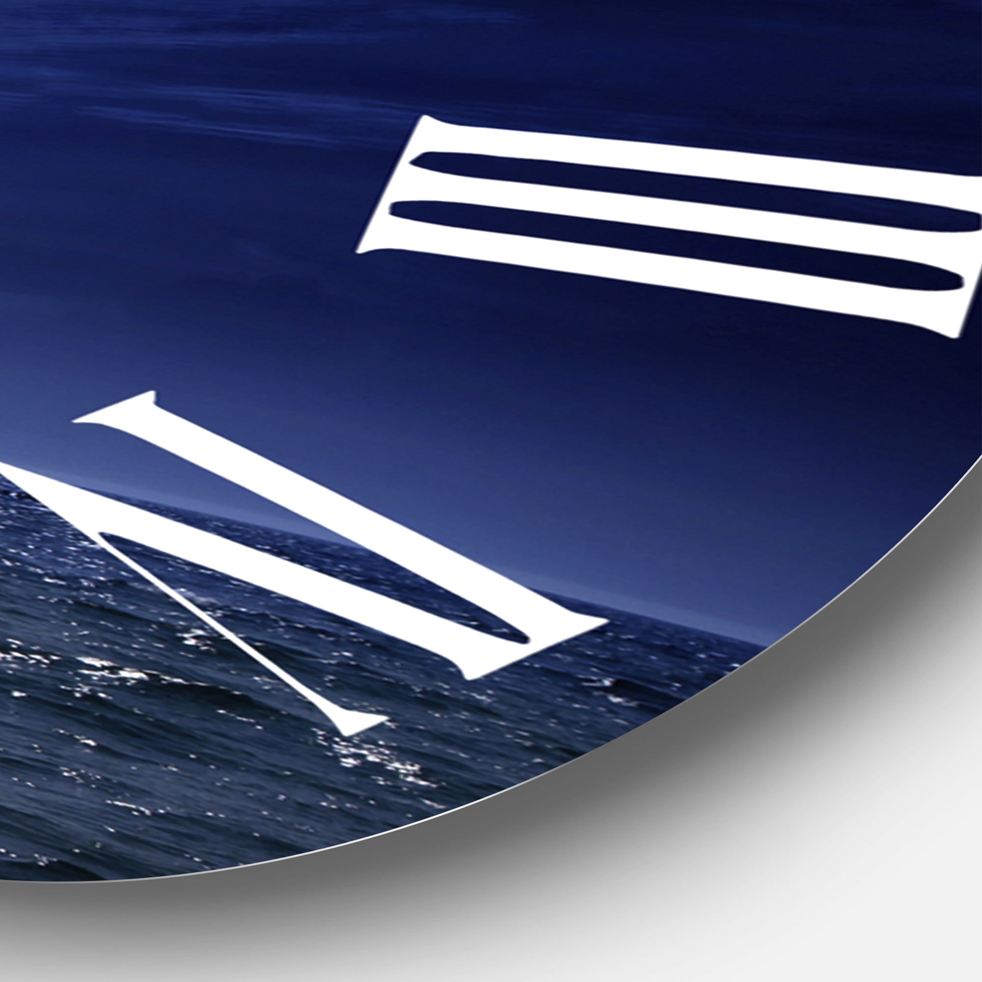 Designart 'Full Moon Over Dark Ocean At Night' Nautical & Coastal Wall Clock