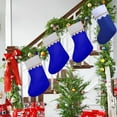 thumbnail image 6 of 12Pack Felt Blue Christmas Stockings, 14.2 Inches Personalized Christmas Stockings, White Cuff with Gold Trim DIY Christmas Stockings for Family Holiday Christmas Party Decorations, 6 of 9