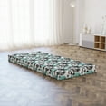 thumbnail image 3 of Floral Foldable Mattress, Exotic Hibiscus on Stripes, 74.8" x 35.4", Grey White Teal, by Ambesonne, 3 of 4