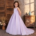 thumbnail image 2 of FYDUU Flower Girl Dress Girls Formal Wedding Pageant Gown with Back Bowknot Sleeveless Dresses A-Line Birthday Party Dress 8 Years, 2 of 8