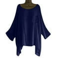 thumbnail image 6 of yunLCZ Women Shirts Women's Cotton And Linen Spring And Summer Loose Pocket Short Sleeved T Shirt, 6 of 6