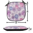 thumbnail image 4 of Purple Chair Seating Cushion Set of 2, Watercolor Style Floral Fireworks Blooming Flowers Abstract Spiral Doodle Spots Art, Seat Pads with Anti-slip Backing, 16"x16", Blue Pink, by Ambesonne, 4 of 7