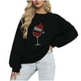 thumbnail image 2 of Tdoqot Womens Christmas Sparkly Sweatshirt- Long Sleeve Soft Pullover Cute Sweater Party Winter Fleece Tops Black Size L, 2 of 8