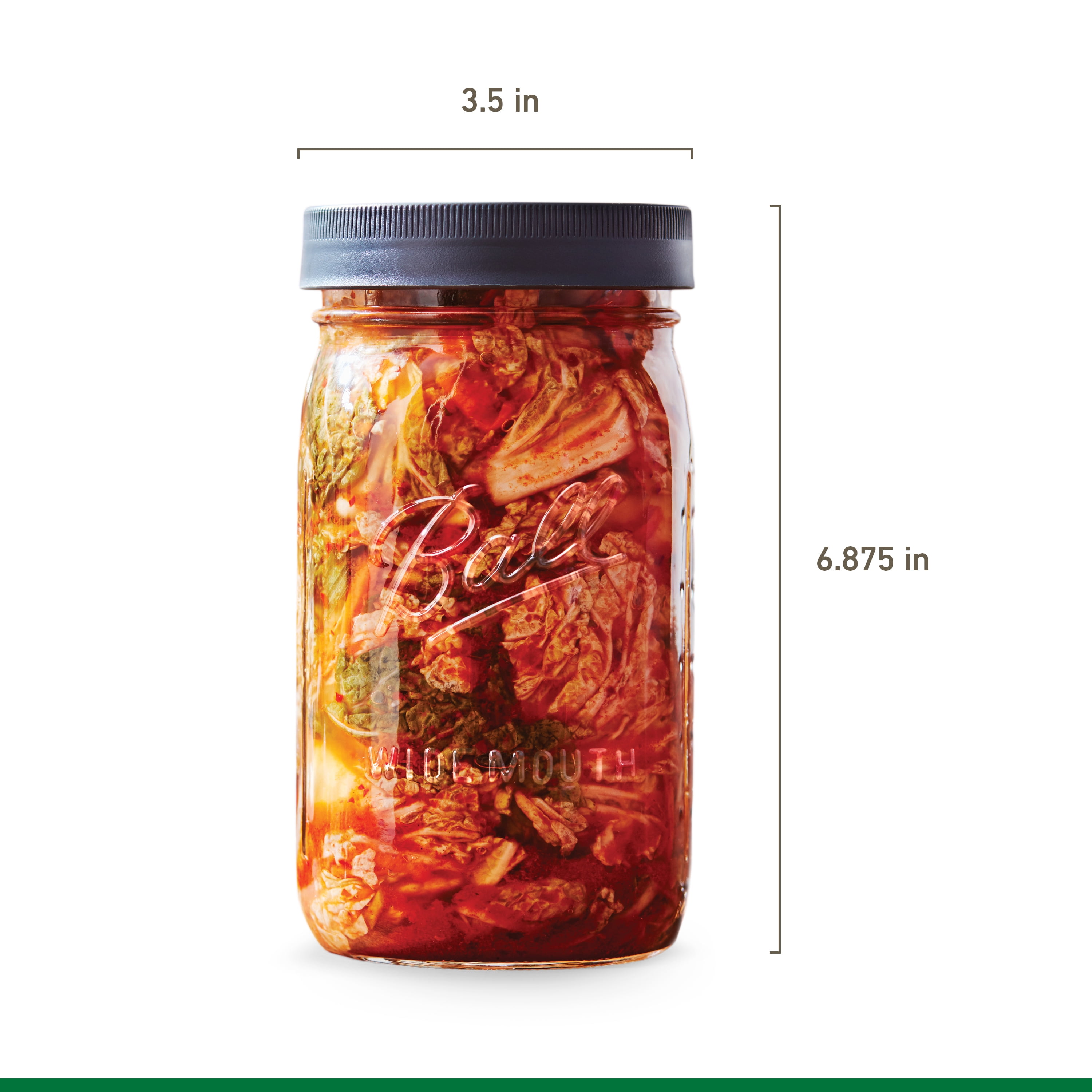 Ball Fermentation Kit | 1 Quart (32 oz) Wide Mouth Mason Jar, Fermentation Jar | Fermentation Lid | Stainless Steel Spring Fermentation Weight | Recipe Booklet