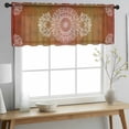thumbnail image 2 of Orange Boho Valance Curtains for Kitchen/Living Room/Bathroom/Bedroom Window, Rod Pocket Small Topper Half Short Window Curtains Voile Sheer Scarf, Country Vintage Ethnic Abstract Geometric 42"x18", 2 of 8