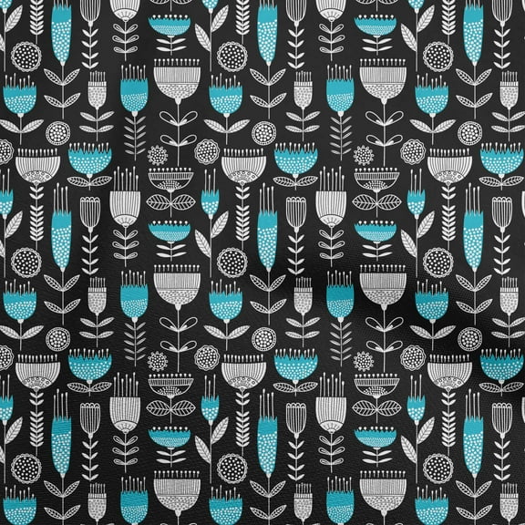 oneOone Polyester Spandex Black Fabric African Floral Sewing Craft Projects Fabric Prints By Yard 56 Inch Wide