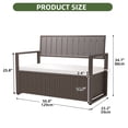 thumbnail image 4 of Uforic 70 Gallon Outdoor Storage Bench with Seat Cushion,All-Weather PE Rattan Patio Deck Boxes - Brown, 4 of 9