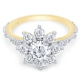 thumbnail image 3 of 1 2/3 ct. t.w 6.5MM Round Cut Lab Created Moissanite Diamond Halo Flower Wedding Engagement Ring For Women In 14K Solid Yellow Gold (G-H Color, VVS1 Clarity, 1.65 Cttw)-8, 3 of 7