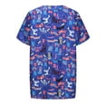 thumbnail image 4 of sckarle Scrub Tops for Women Breathable Patterned Short Sleeve V-Neck Nursing Uniforms Working Shirt Scrub Tops for Womens,Plus Size Work Uniform T-Shirt with Pockets, 4 of 8