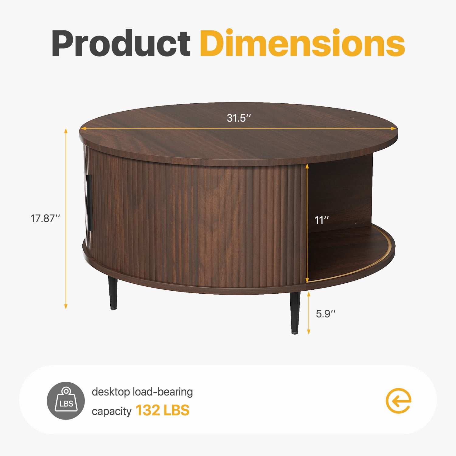 Sonegra Living Room Coffee Table Set 3-Piece Set, Including 31.5" Mid-Century Coffee Table and 2 End Tables with Storage Drawers, Brown