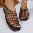 thumbnail image 5 of Bmawag Jelly Flat Sandals for Women Lightweight Round Toe Slip-On Hollow Breathable Jelly Mesh Flats, 5 of 10