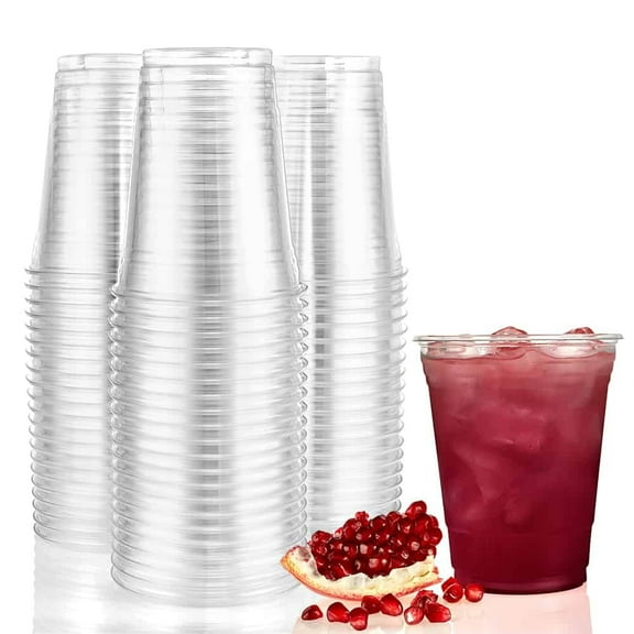 18oz Clear PET Cup -  Disposable Transparent Plastic Cups - Eco-friendly Cold Drinking Cups for Home, Office, Events, Wedding, Parties (600)
