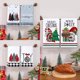thumbnail image 2 of Paño de cocina con copos de nieve y árbol de Navidad, decoración navideña para el hogar 2024, adorno navideño de Papá Noel con cuadros de búfalo, Año Nuevo 2025, 2 of 5