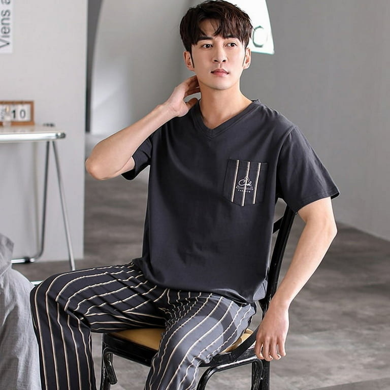 Mens summer pajamas discount sets