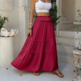 thumbnail image 7 of Womens Elastic High Waist Maxi Skirt Summer Flowy Long Skirts XL, 7 of 7