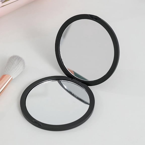 Portable 75mm Round Double Sided Folding Pocket Makeup Mirror for Travel and Wallet
