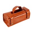 thumbnail image 2 of Pro Leather Sports Toiletry Pouch Case Shaving Brush& Cosmetic Brown Bag HJ, 2 of 8