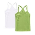 thumbnail image 2 of 2PC Summer Shirt Size 12M-13Y for Toddler Boys and Girls Sleeveless Crew Neck Solid Color Summer Saving Clerance Kids' Sports Breathable Tops White & Green, 2 of 8