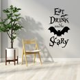 thumbnail image 4 of Calcomanías de calabaza y murciélagos para Halloween, pegatinas de pared con citas, comer, beber y dar miedo, para sala de estar, fiesta en casa, decoración artística de vinilo ER, 4 of 7