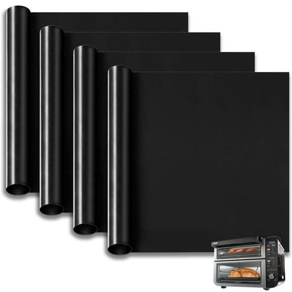 GCQ 4-Pack Heat-Resistant Baking Sheets for Ninja DCT451 Ovens 12"x12.6" Fiberglass Non-Stick Mats Accessories for Countertop Convection Oven BPA-Free & Splatter-Proof Design