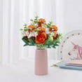 thumbnail image 4 of 12.2in Realistic Plastic Simulation Plant with Delicate Leaves & Buds - Durable Multi-Functional Home Office Decor Artificial Greenery Bouquet, 4 of 6