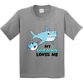 thumbnail image 3 of Inktastic My Grammy Loves Me with Cute Sharks Youth T-Shirt, 3 of 5