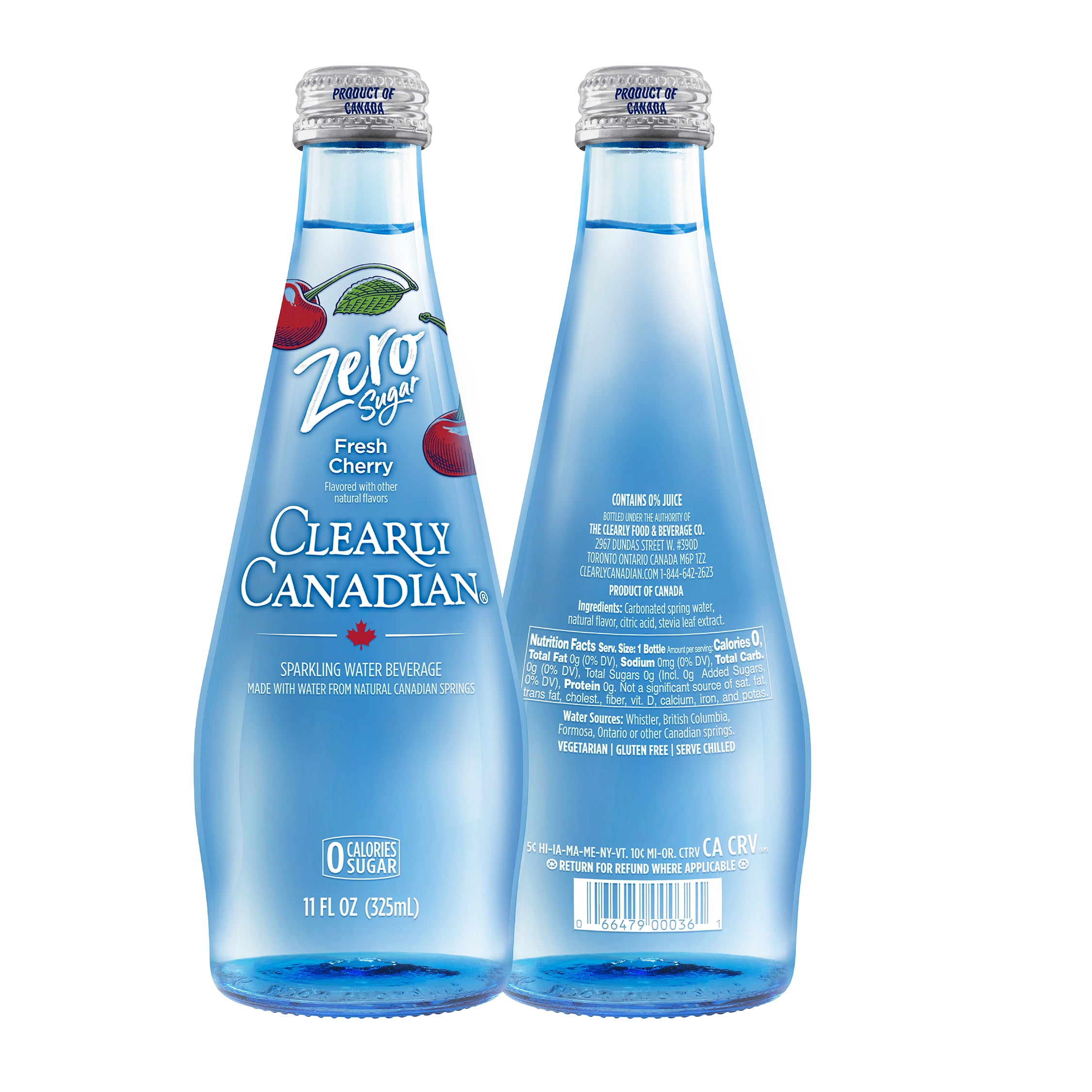 Clearly Canadian Zero Sugar Fresh Cherry Sparkling Water, 12-Pack, 11 fl oz