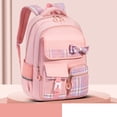 thumbnail image 5 of CUZIBR Girls Kids Backpack Colorful Large Capacity Cute Plaid Bow For Primary Middle School Students Multi-Pocket Bookbag Adjustable Padded Shoulder Straps Casual Daypack, 5 of 5
