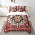 thumbnail image 2 of Erosebridal Geometric Boho 7 Pcs Comforter Set Queen Bohemian Exotic Bedding Red Green Lattice Tribal Bed in A Bag Sheet Set Retro Indian Floral Bedroom Decor Vintage Flower Fitted Sheet, 2 of 5