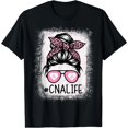 thumbnail image 1 of Playera para Mujer de Enfermera CNA con Diseño de Leopardo Rosa y Peinado Desordenado, 1 of 7