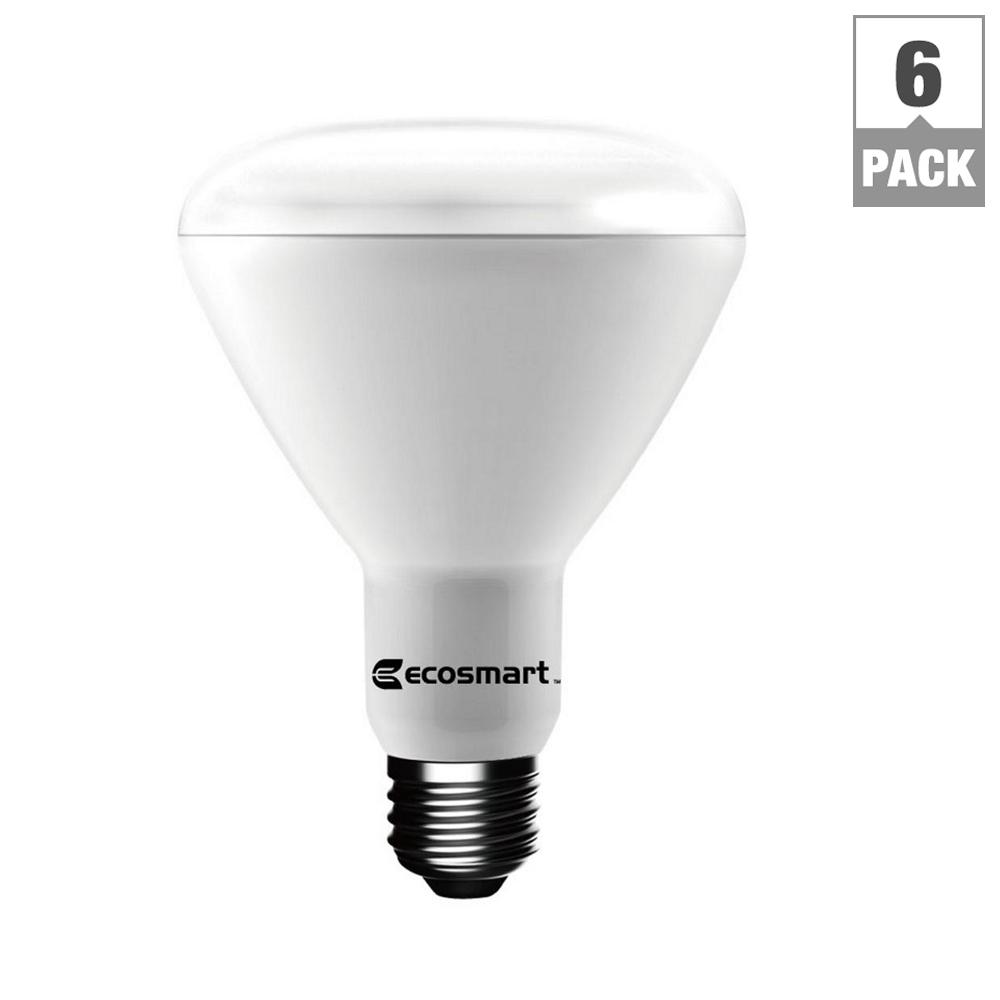 EcoSmart 65-Watt Equivalent BR30 Dimmable LED Light Bulb Soft White (6-Pack) - image 2 of 3