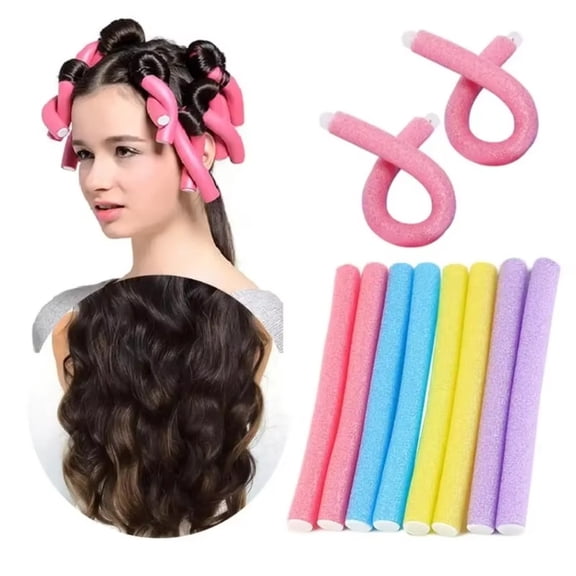 Flexible Foam Hair Curling Rods 10 Pack, No Heat Soft Hair Curlers, DIY Sponge Hair Rollers
