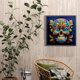 thumbnail image 4 of Pintura de diamante 5D DIY taladro redondo completo flor vena calavera decoración 40x40cm azul, 4 of 9