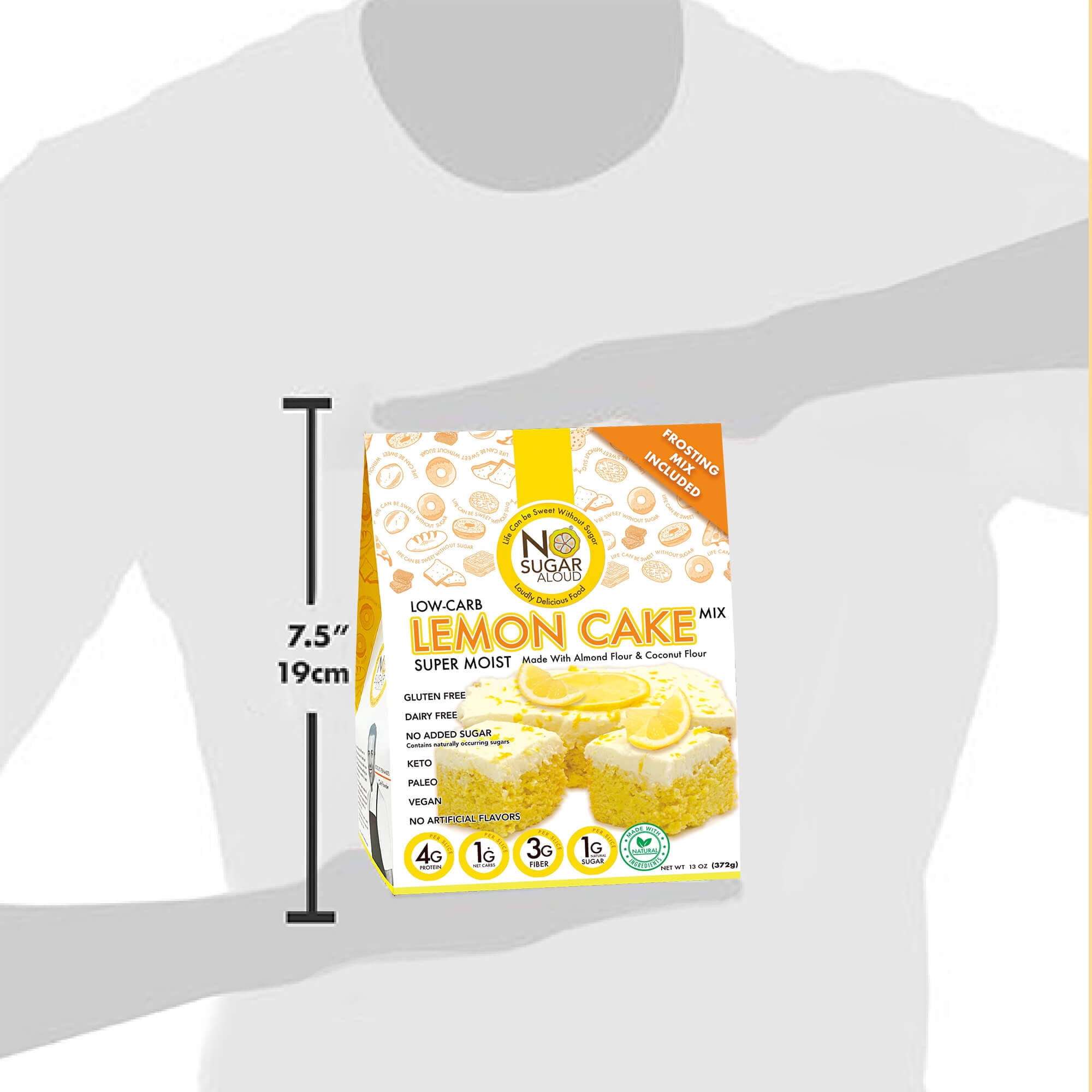 No Sugar Aloud - Low Carb Lemon Cake Baking Mix (Keto, Vegan, Gluten Free, No Added Sugar, High Protein, High Fiber, Diabetic Friendly)
