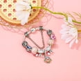 thumbnail image 5 of Pulsera de LinaBell con cuentas de Anime de Disney para mujer, joyería de moda, colgante de flor de borla rosa, dijes, brazaletes para niñas, regalos finos, nuevo, 5 of 5