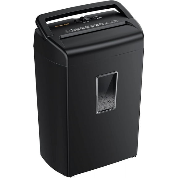 10-Sheet Cross Cut Paper Shredder, 5.5 Gal Home Office Heavy Duty Shredder for Credit Card, Staple, Clip with Transparent Window(C209-D)