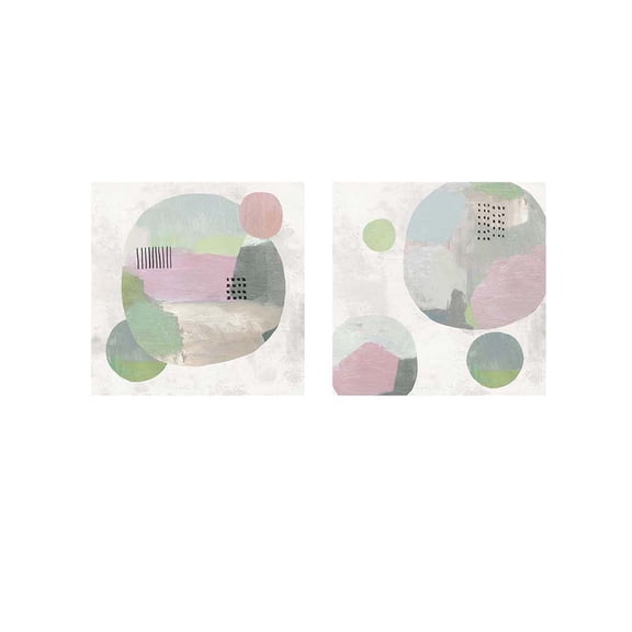 Great Art Now Wool Circles by Tom Reeves 2 Piece Print Art Set Each 12W x 12H