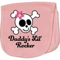 thumbnail image 2 of Inktastic Daddy's Little Rocker Skull Baby Burp Cloth, 2 of 3