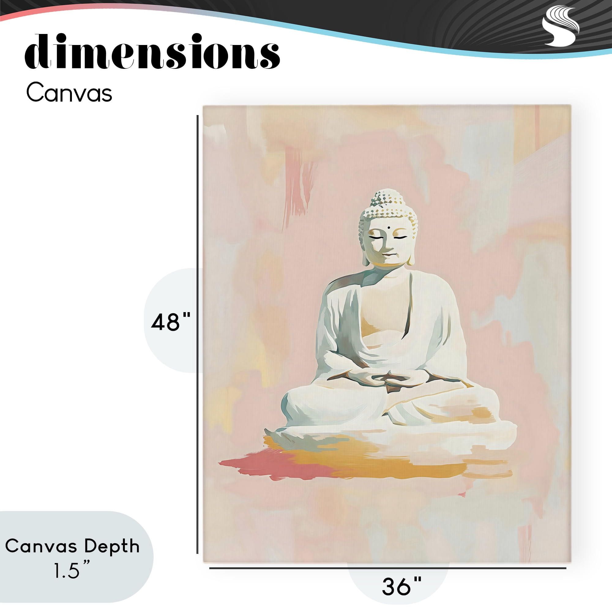 Stupell Industries Pastel Buddha In Quiet Meditation Canvas Wall Art, design by The Prints Vibe