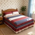 thumbnail image 1 of Bed Skirt Set Ruffled Design Polyester Fabric Dust Protection Decorative Cover for Bedroom Dorm Apartment, 1 of 9