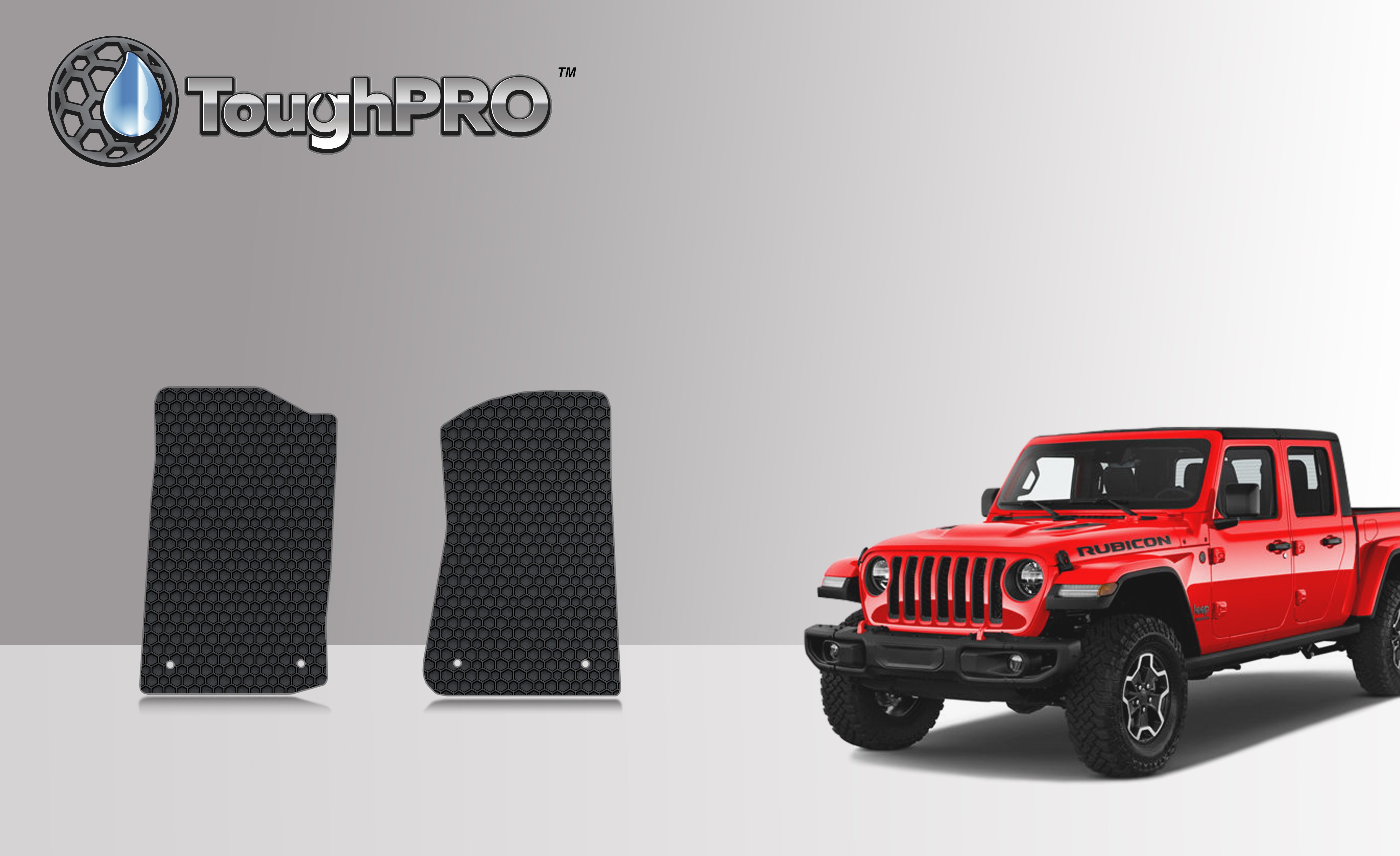 ToughPRO Floor Mat Accessories Two Front Mats Compatible with 2020 Jeep Gladiator All Weather