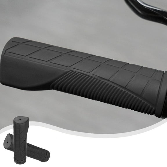 Bicycle Grips, Handlebar Covers, 22.2mm Rubber Grip Cover for Shock Absorption, Non-Slip Ergonomic Design, for Road Mountain Bikes, 2-Pack