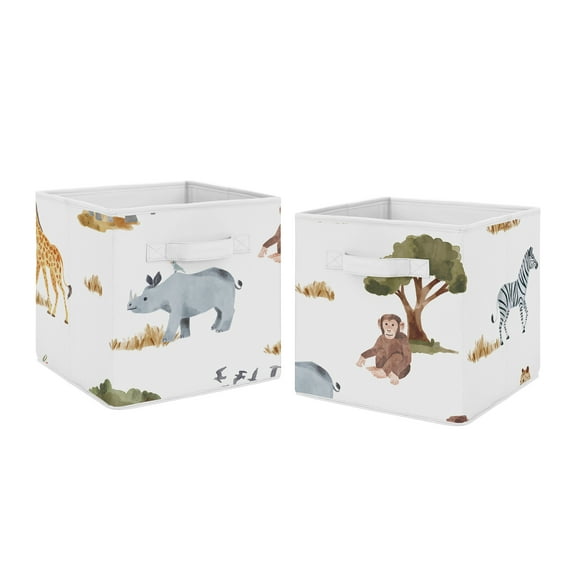 Jungle Fabric Storage Bins (Set of 2) by Sweet Jojo Designs