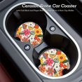 thumbnail image 3 of 2pcs Ceramic Car Coasters With Cork Back And Finger Slot To Keep Your Car Cup Holders Clean And Dry, 3 of 4