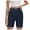 Dark Blue, variant on TTUHYWXI Jean Bermuda Shorts for Women High Waisted Trendy Long Stretchy Denim Shorts Knee Length Casual Summer Jorts (Blue, S)