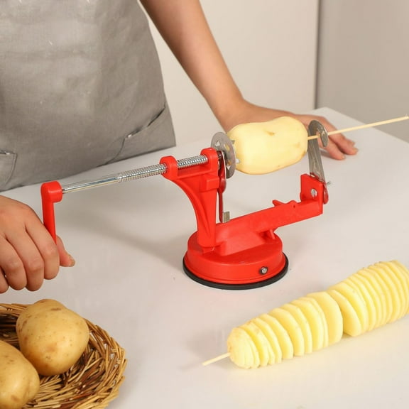 Eolstice Household Manual Potato Chipper, Stainless Steel Hand Cranked Slicer, Whirlwind Potato Chip Maker, Multifunctional Rotating Vegetable Cutter