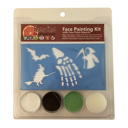 Face Painting Cheeks - Halloween Face Painting Stencil Kits - Ghoul & Witches (3 Colors), Each 3 Color Snazaroo Stencil Kit Will Paint About 600 Cheek Art Designs By Snazaroo Ship from US