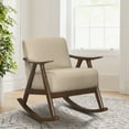 thumbnail image 7 of Bracco Light Brown Mid-Century Fabric Upholstery Solid Wood Rocking Chair, 7 of 7