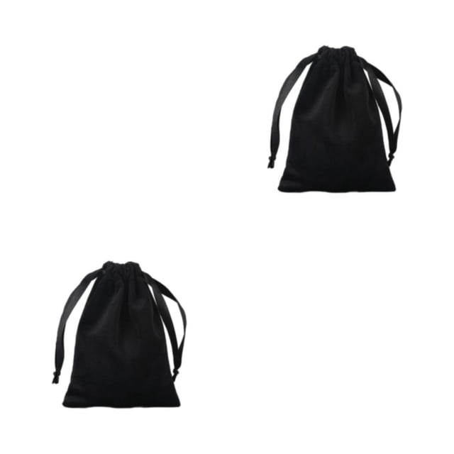 Matsuzay Bolsas con cordón Bolsas duraderas y reutilizables para aplicaciones amplias Bolsas de joyería fáciles de usar súper suaves negro negro 2Conjunto